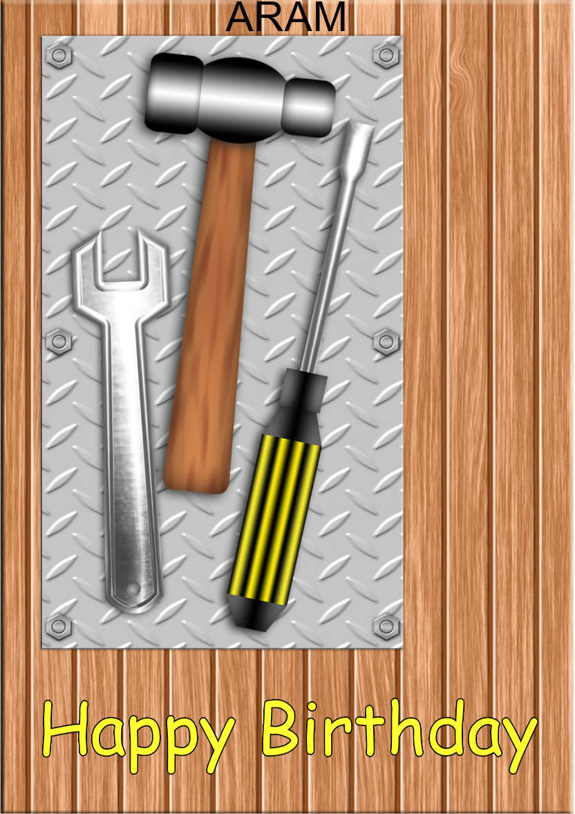 DIY Male Birthday Card - card made with Crafty Bob's Card Creator