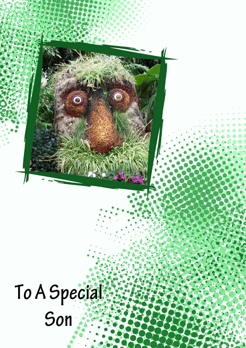 Grunge Frame Aperture Card Green - card made with Crafty Bob's Card Creator