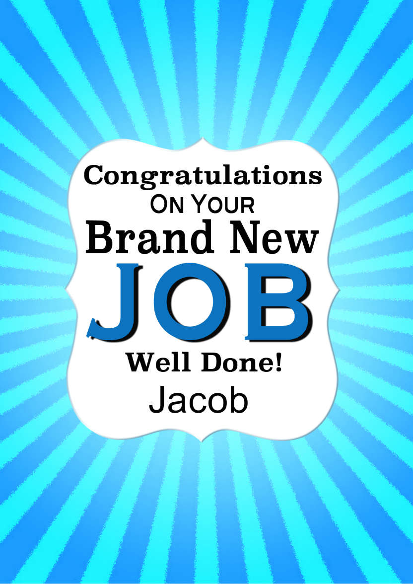New Job Card - card made with Crafty Bob's Card Creator