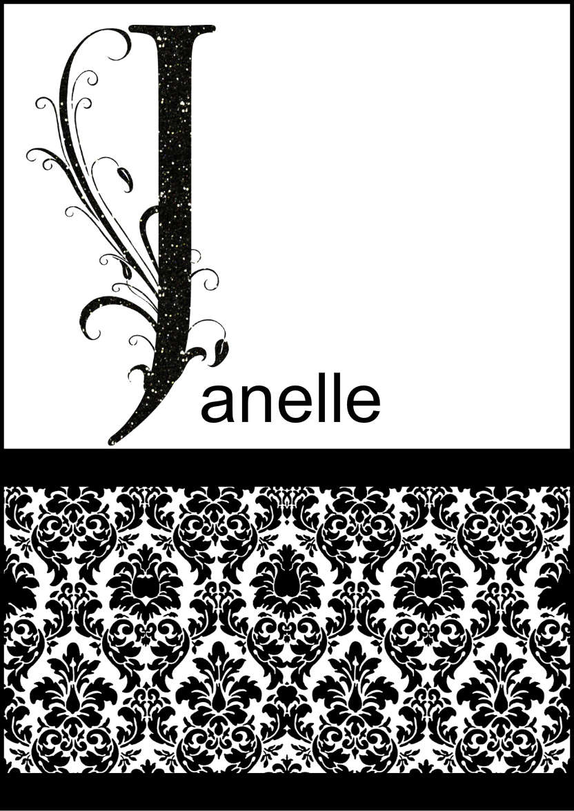 Damask Monogram Letter J Card - card made with Crafty Bob's Card Creator