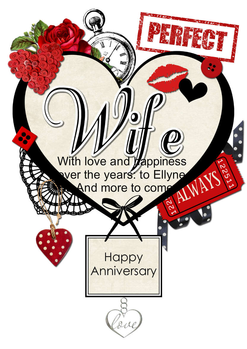Wife Collage Heart - card made with Crafty Bob's Card Creator