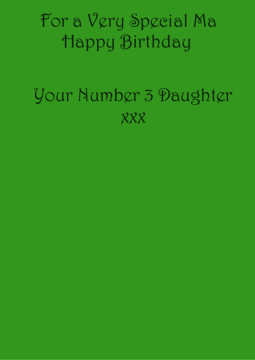 Dark Green Plain Background - card made with Crafty Bob's Card Creator