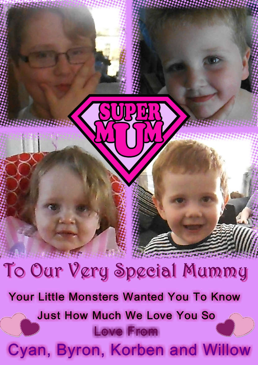 Super Mum Multi Photo Card - card made with Crafty Bob's Card Creator