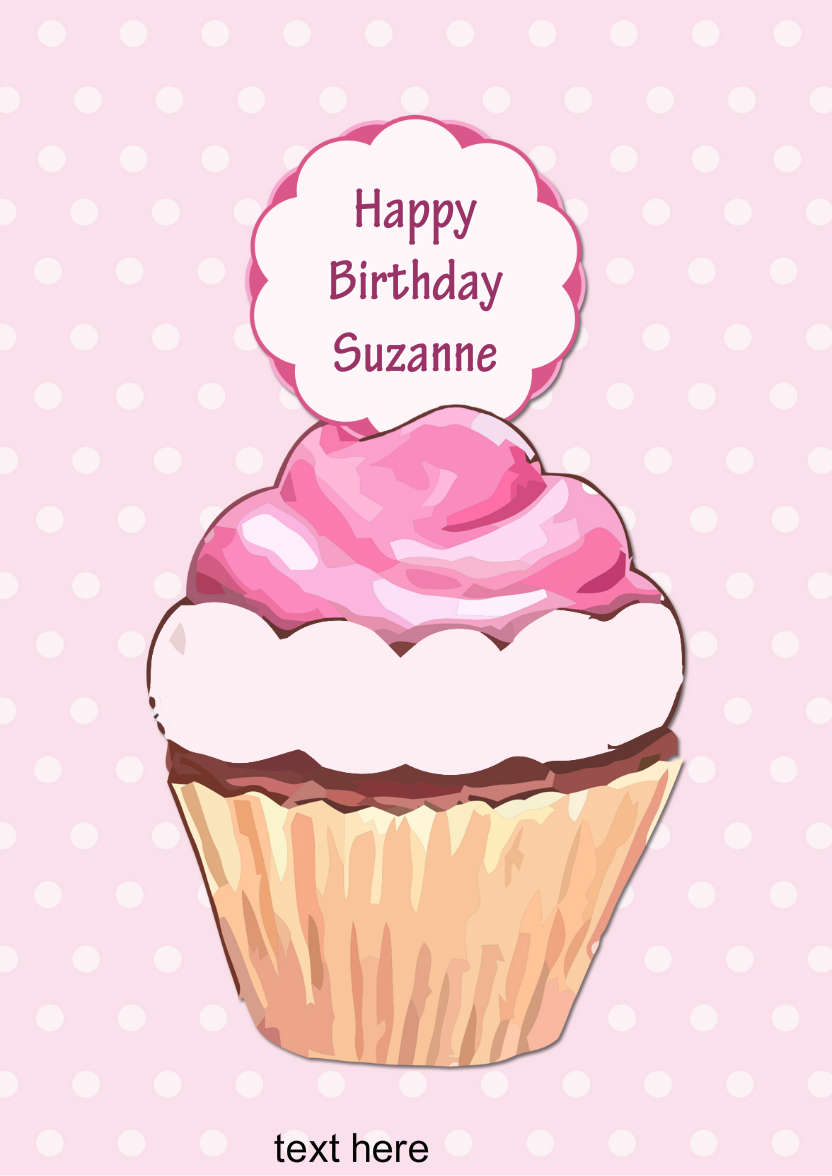 Birthday Cupcake - card made with Crafty Bob's Card Creator