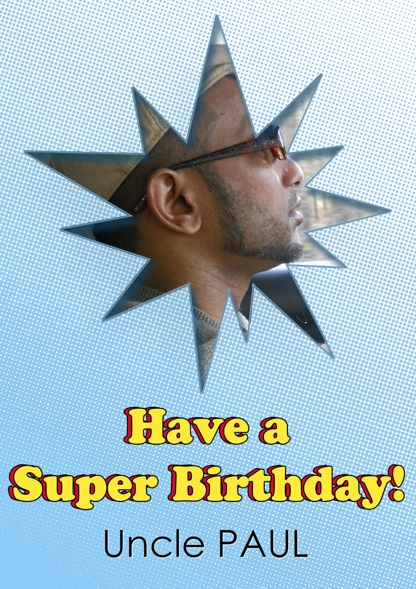 Super Birthday Photo Card - card made with Crafty Bob's Card Creator