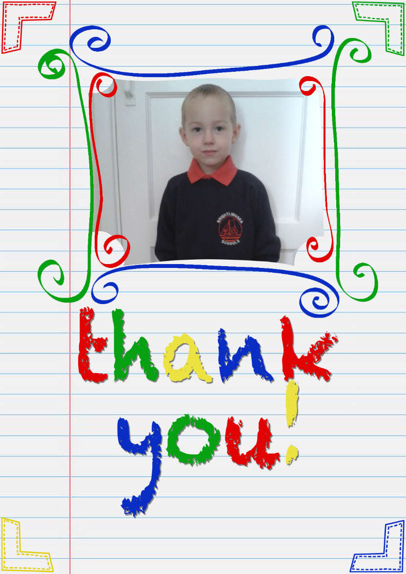 Notepaper Thank You Card - card made with Crafty Bob's Card Creator