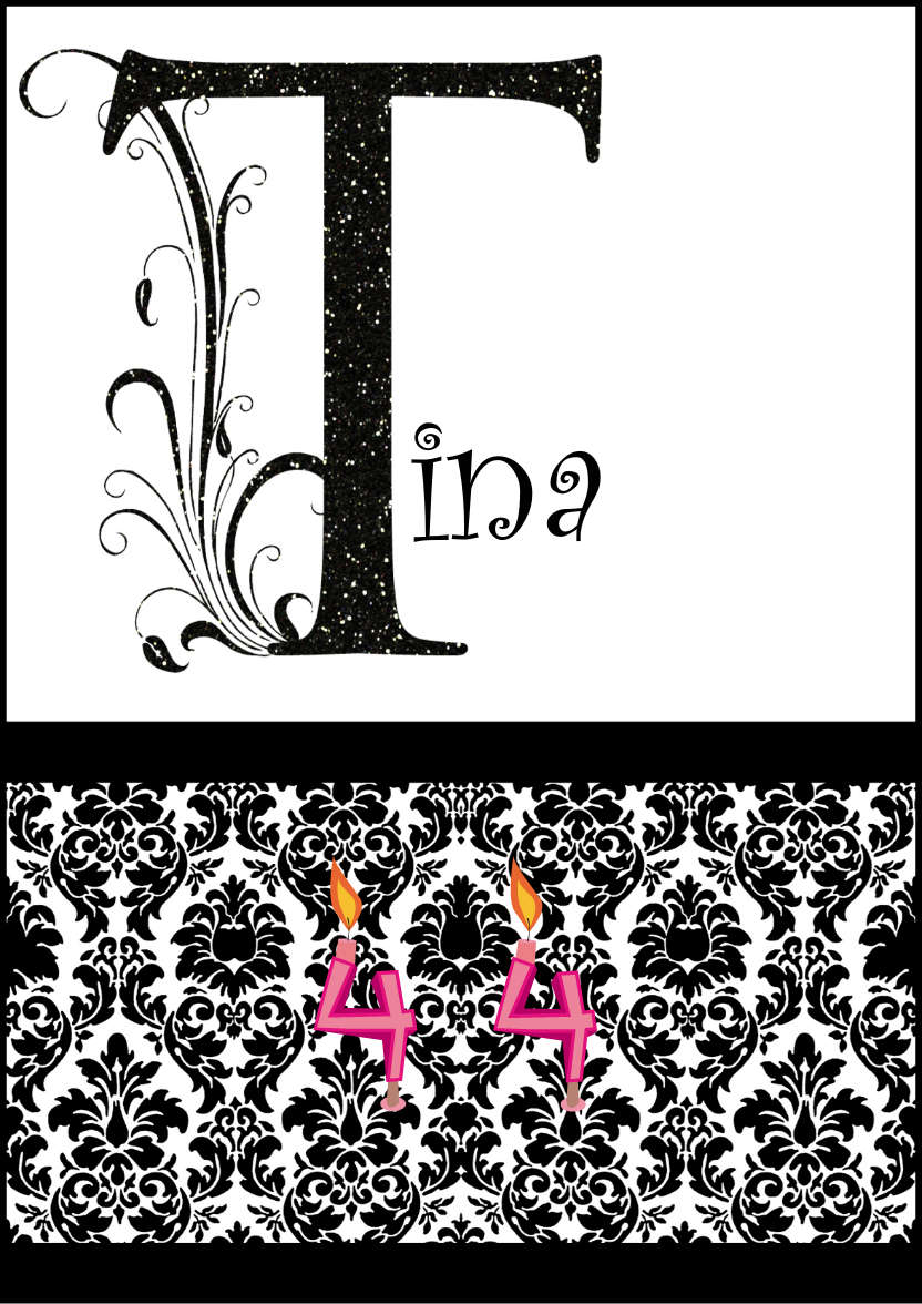 Damask Monogram Letter T Card - card made with Crafty Bob's Card Creator