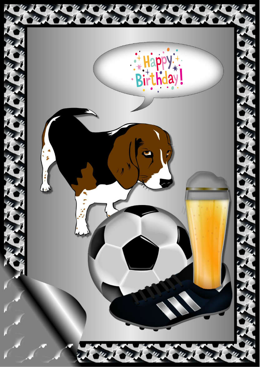 Soccer and Beer and Men's Best Friend - card made with Crafty Bob's Card Creator