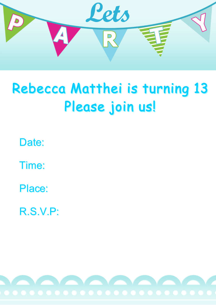 Lets Party Invitation - card made with Crafty Bob's Card Creator