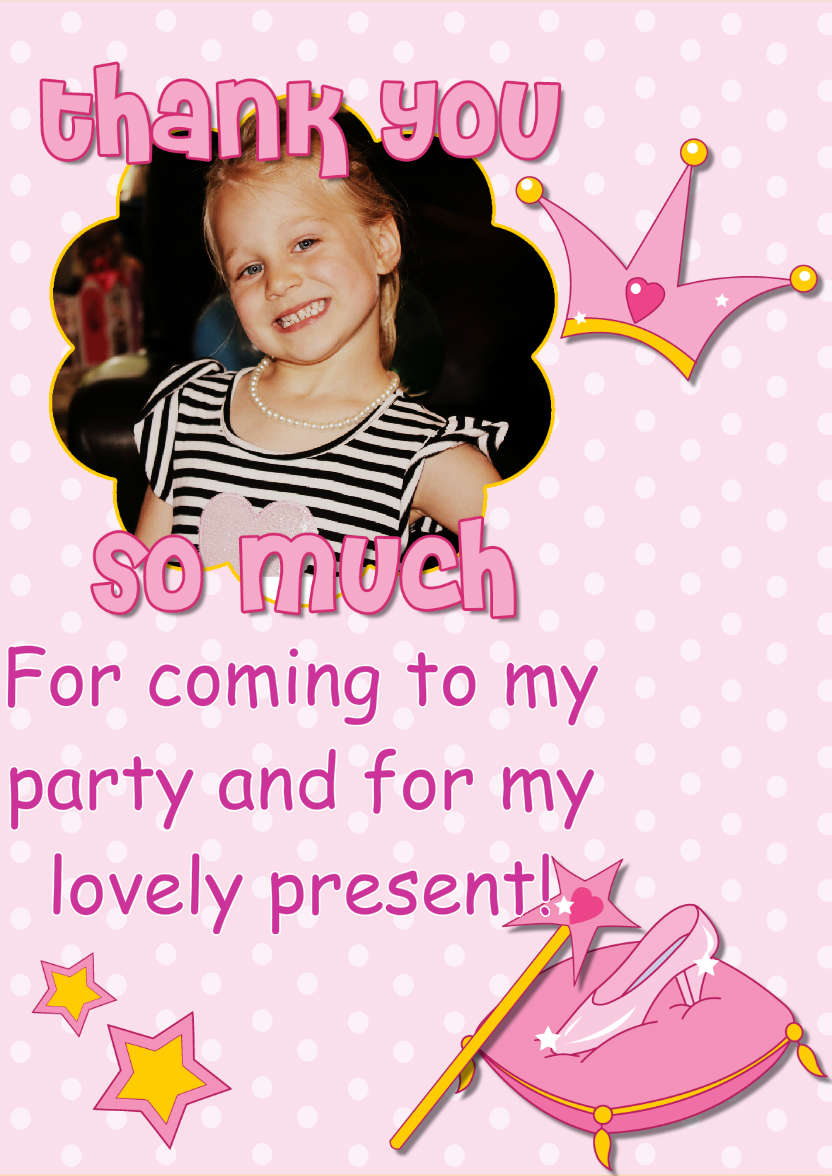 Thank You Princess Themed Aperture Card Front - card made with Crafty Bob's Card Creator