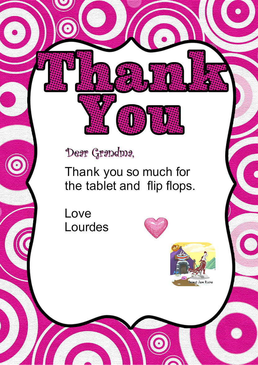 Retro Circles Thank You Card Front Pink - card made with Crafty Bob's Card Creator