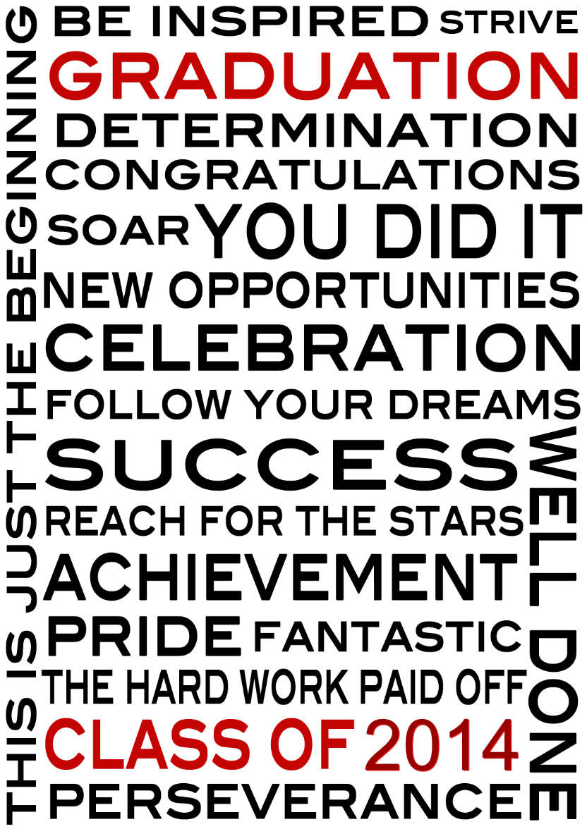 Graduation Word Card - card made with Crafty Bob's Card Creator