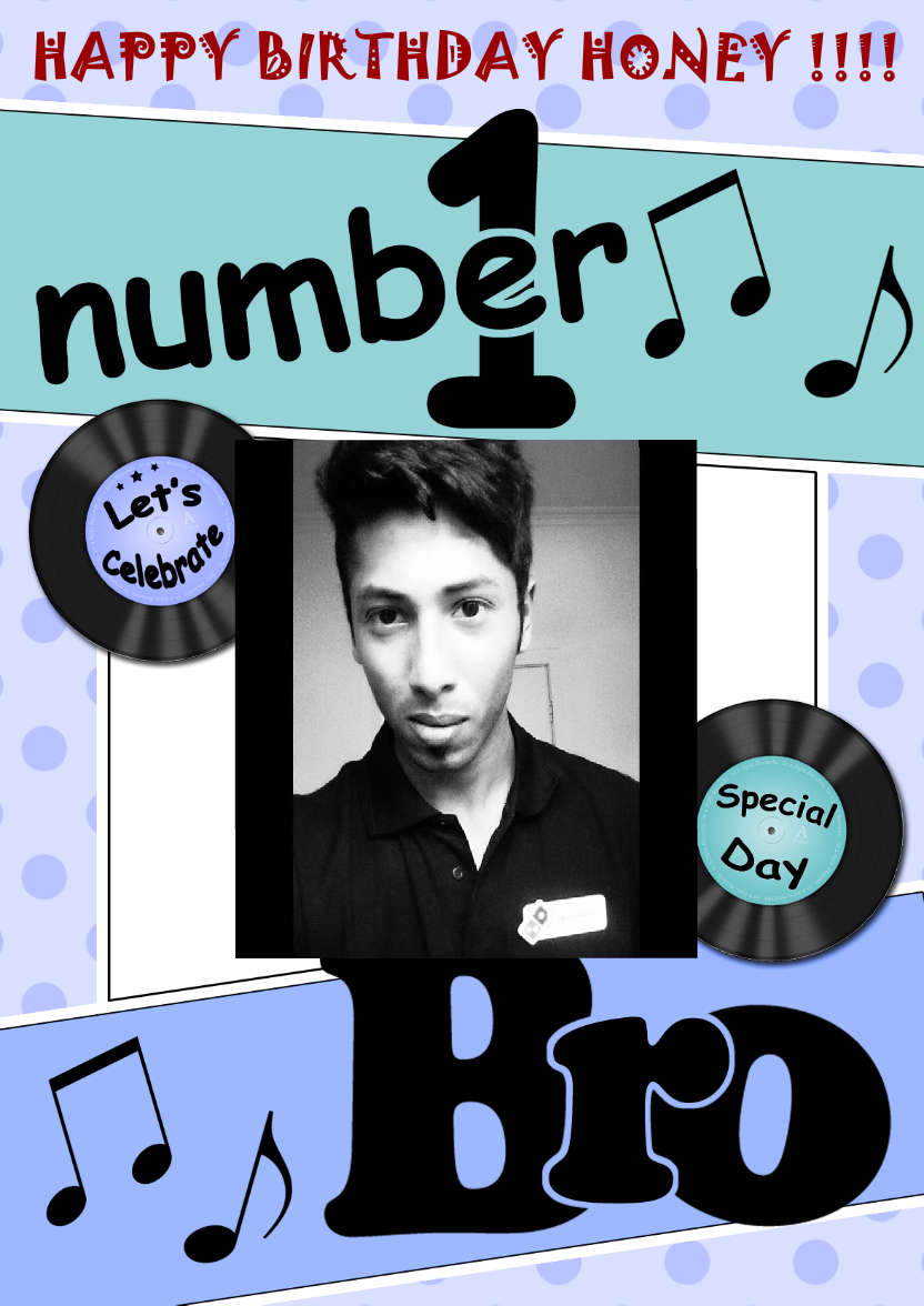 No 1 Bro Record Photo Upload Card - card made with Crafty Bob's Card Creator