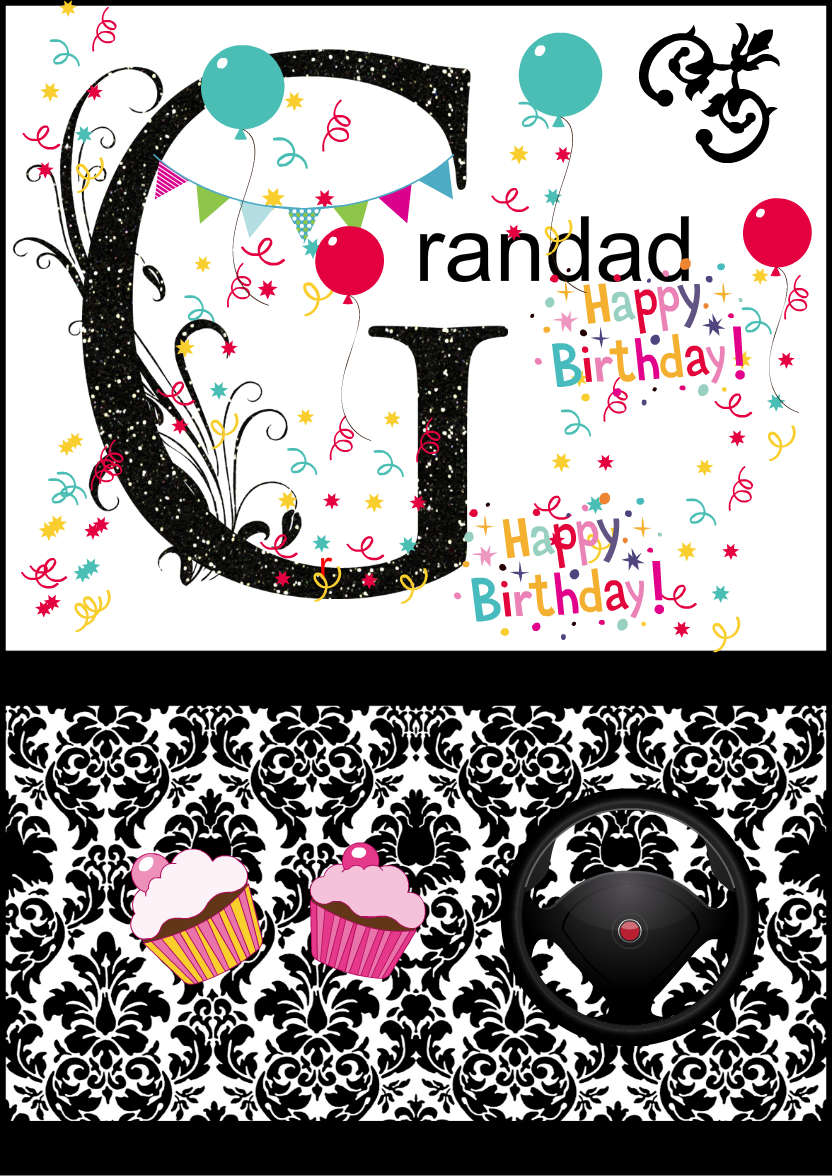 Damask Monogram Letter g Card - card made with Crafty Bob's Card Creator