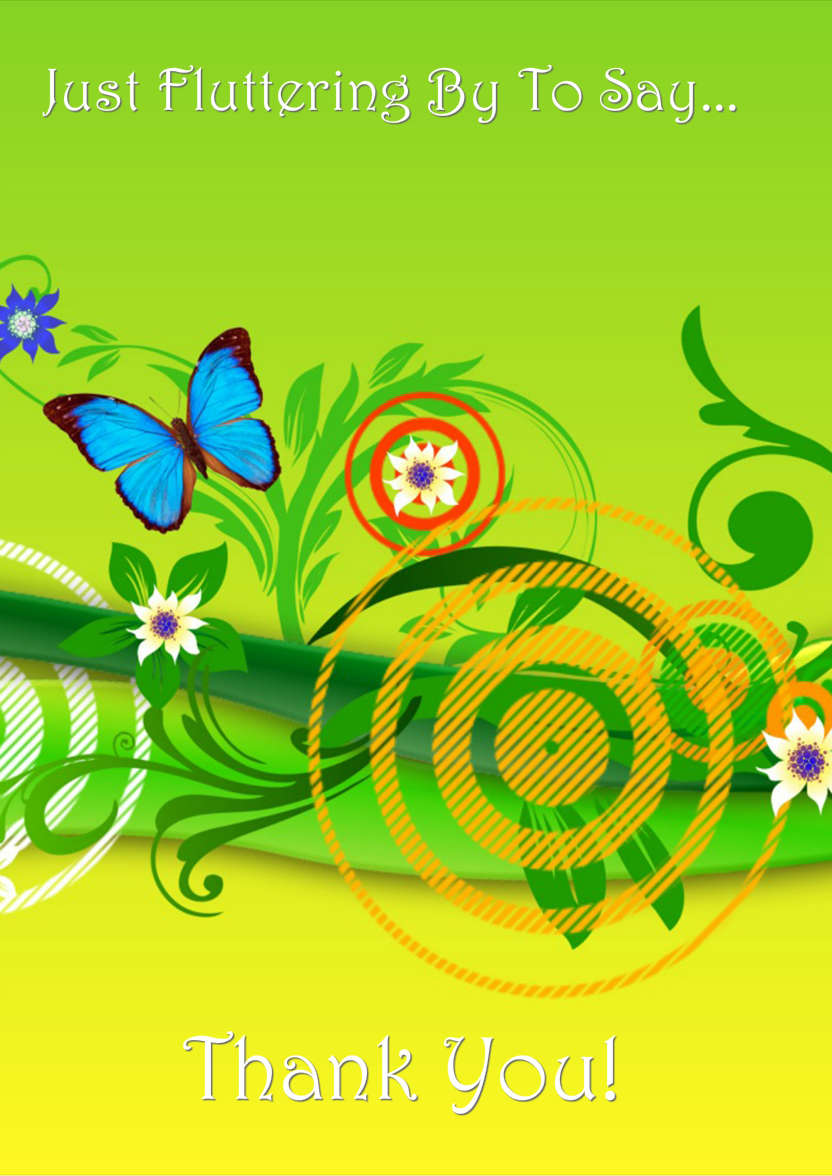 Butterfly Arrangement Thank You Card Front - card made with Crafty Bob's Card Creator