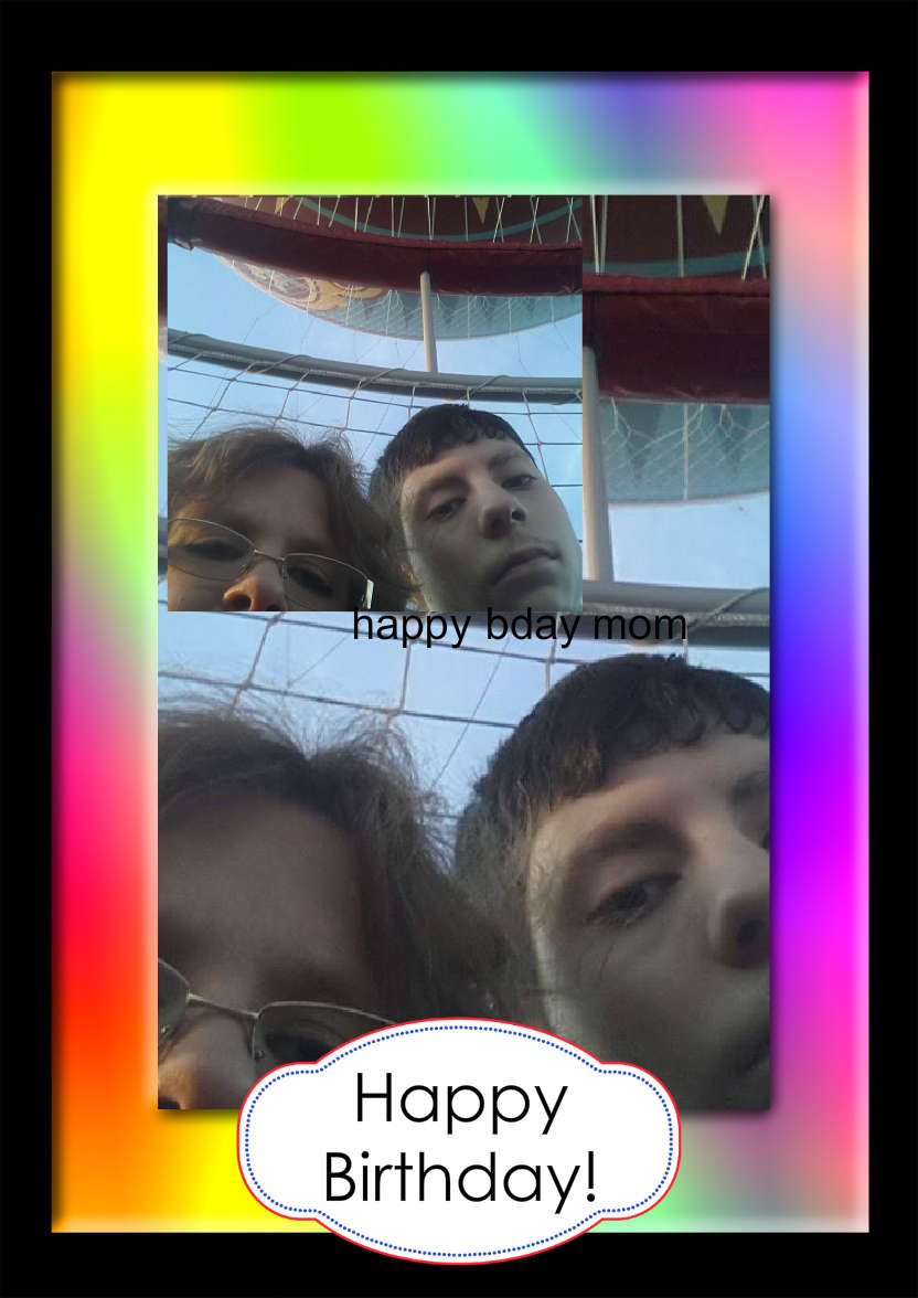 Bright Rainbow Frame Aperture Card - card made with Crafty Bob's Card Creator
