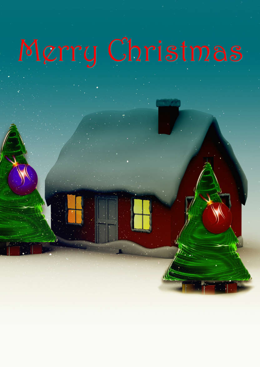 Chistmas from Our House to Yours - card made with Crafty Bob's Card Creator