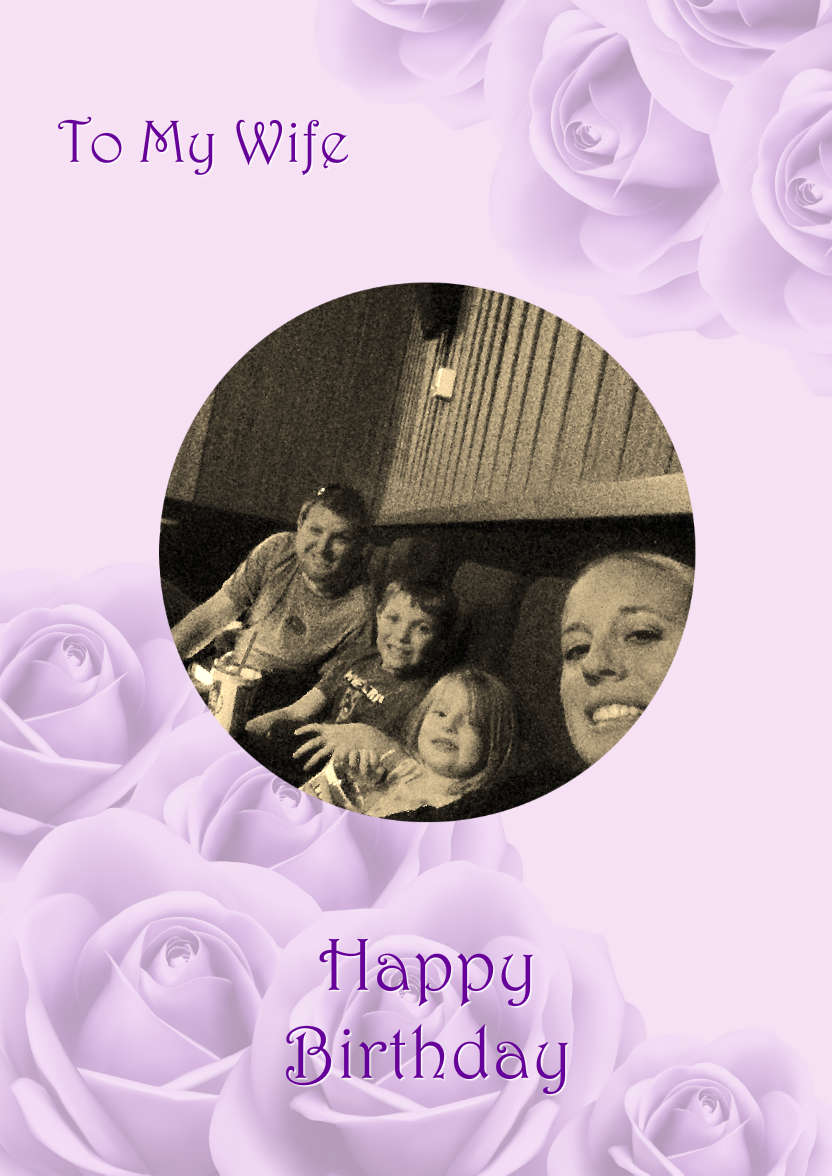 Purple Roses Background - card made with Crafty Bob's Card Creator