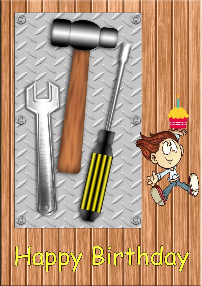 DIY Male Birthday Card - card made with Crafty Bob's Card Creator