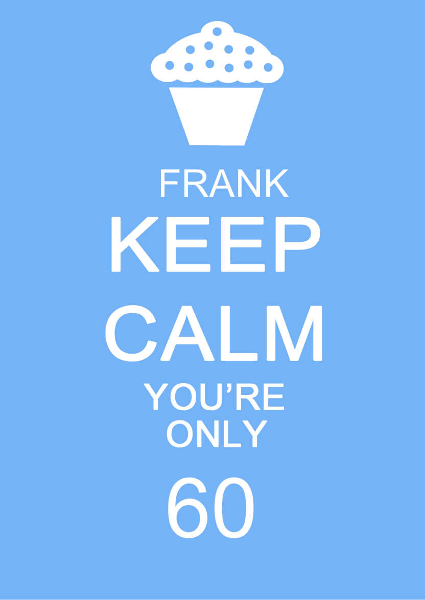 Keep Calm You're Only -  Blue - card made with Crafty Bob's Card Creator