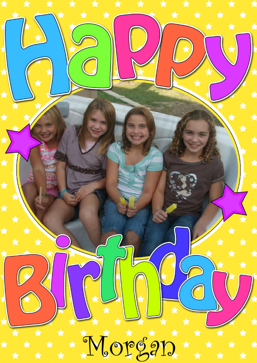 Birthday Stars Photo Upload Card - card made with Crafty Bob's Card Creator