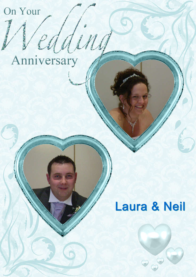 Wedding Anniversary Hearts Photo Card - card made with Crafty Bob's Card Creator
