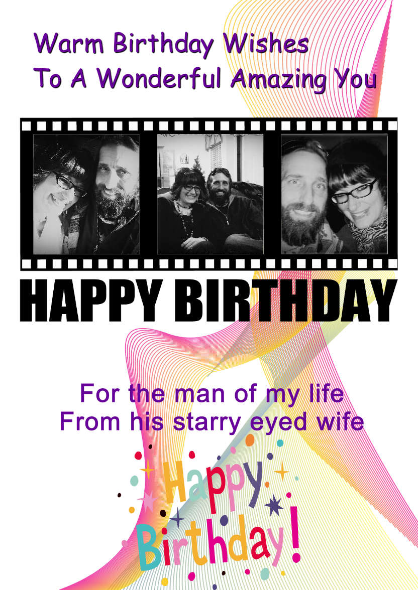 Filmstrip Birthday Aperture Card Pink - card made with Crafty Bob's Card Creator