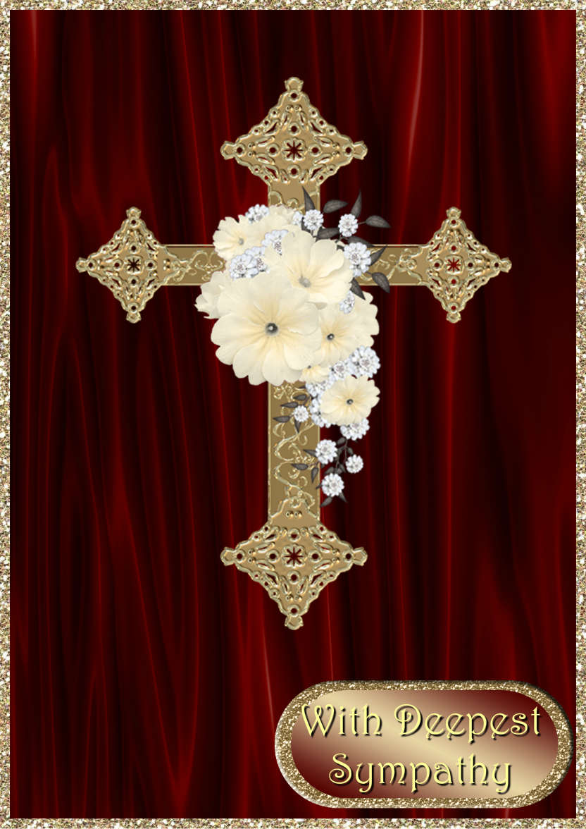 Gold Cross Sympathy - card made with Crafty Bob's Card Creator