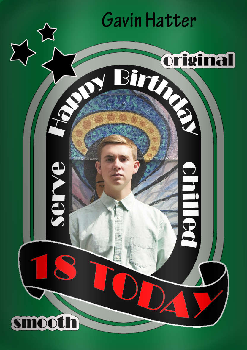 Beer Can 18th Birthday Photo Upload Card - card made with Crafty Bob's Card Creator