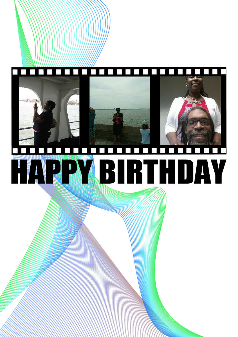 Filmstrip Birthday Aperture Card Blue - card made with Crafty Bob's Card Creator