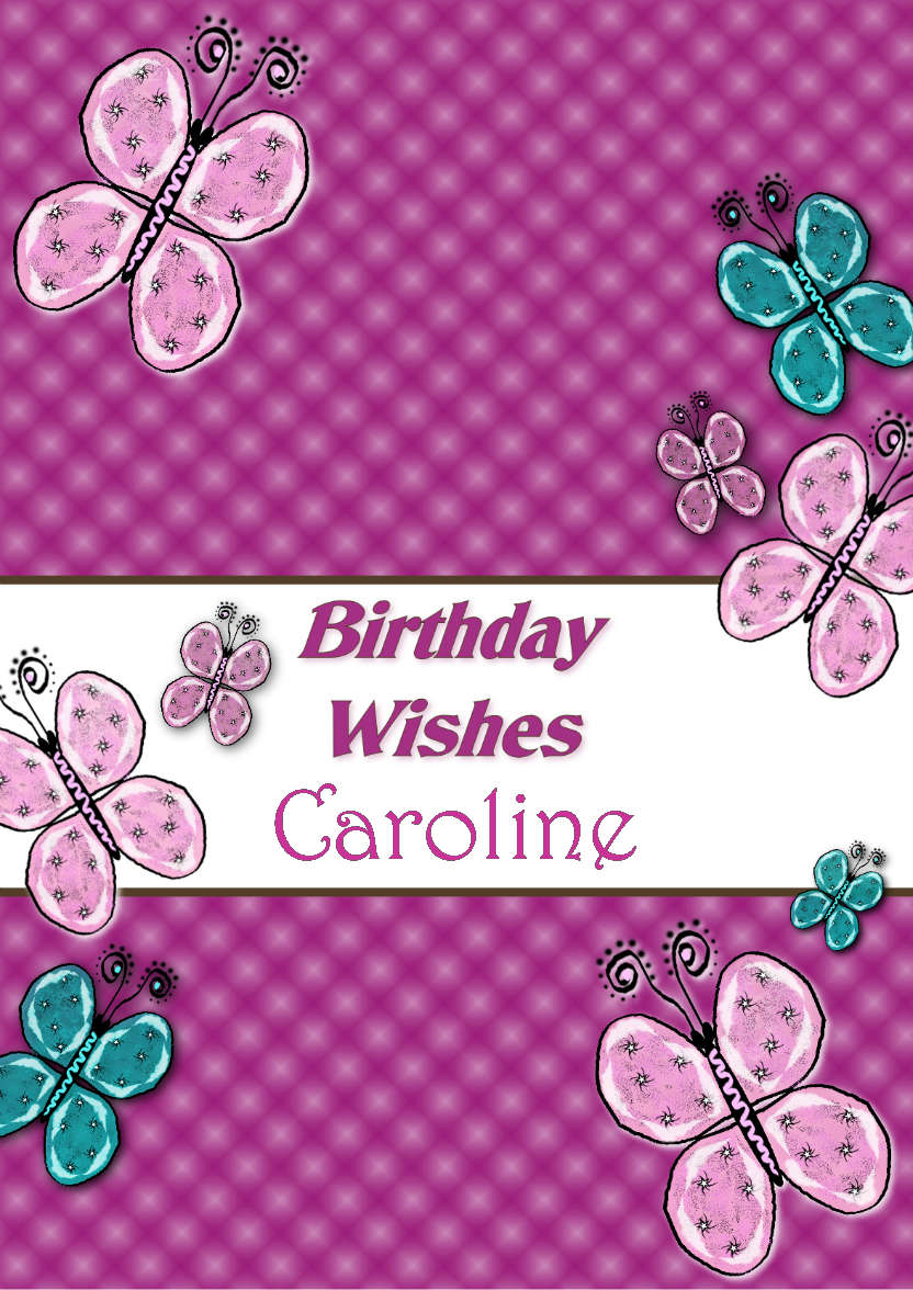 Beautiful Butterflies Birthday Card - card made with Crafty Bob's Card Creator