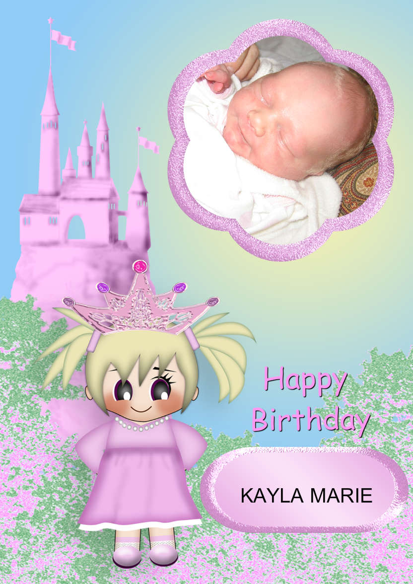 Little Princess - card made with Crafty Bob's Card Creator