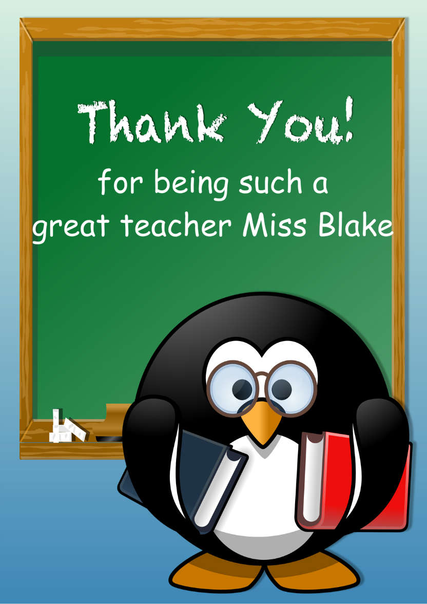 Penguin Teacher - card made with Crafty Bob's Card Creator