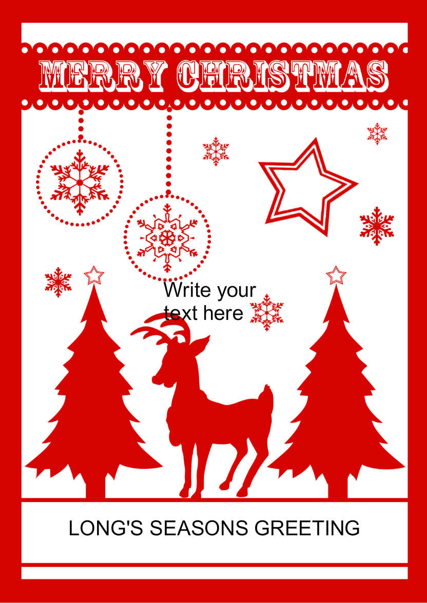 Red and White Christmas - card made with Crafty Bob's Card Creator