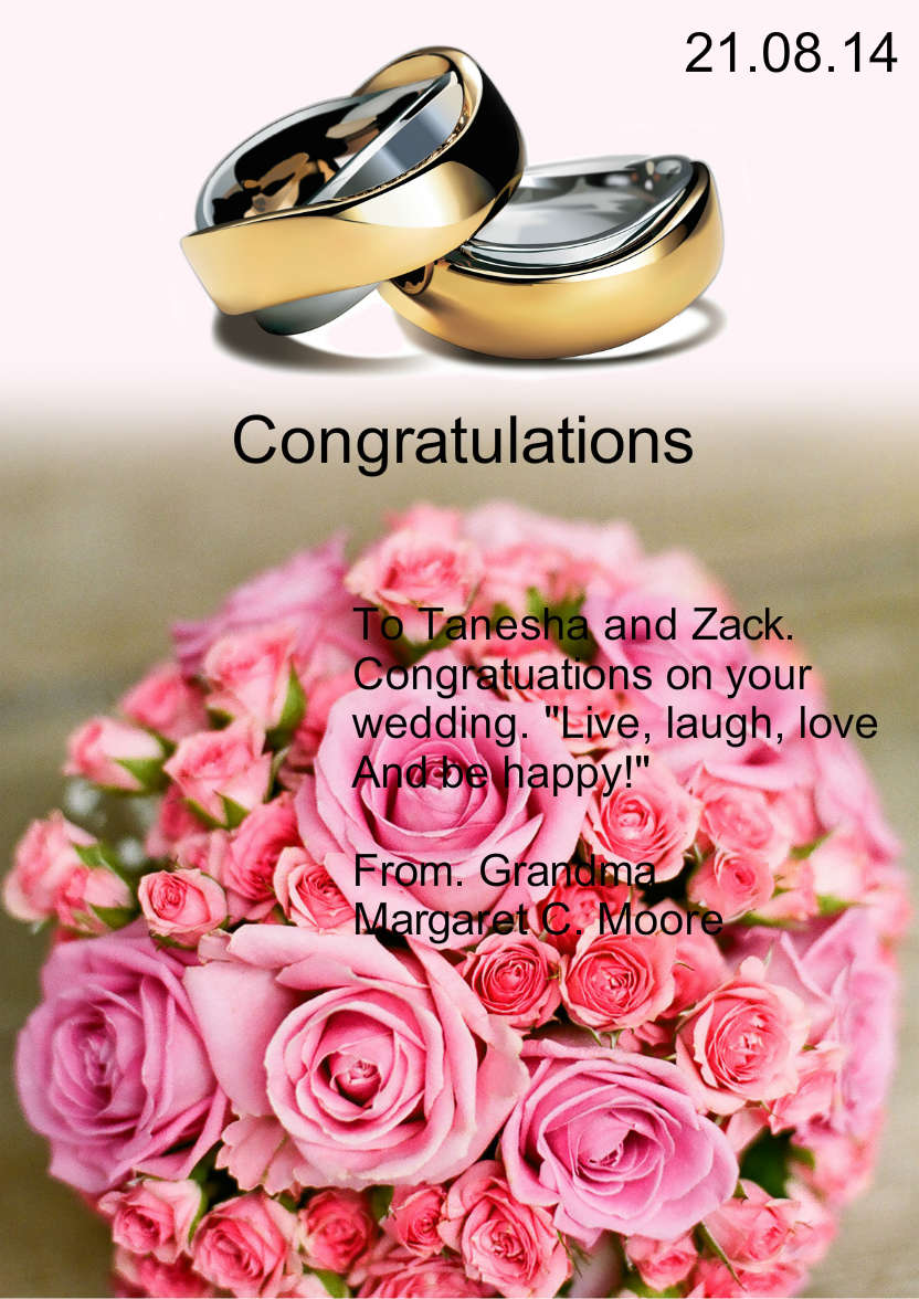 Wedding Rings and Bouquet - card made with Crafty Bob's Card Creator