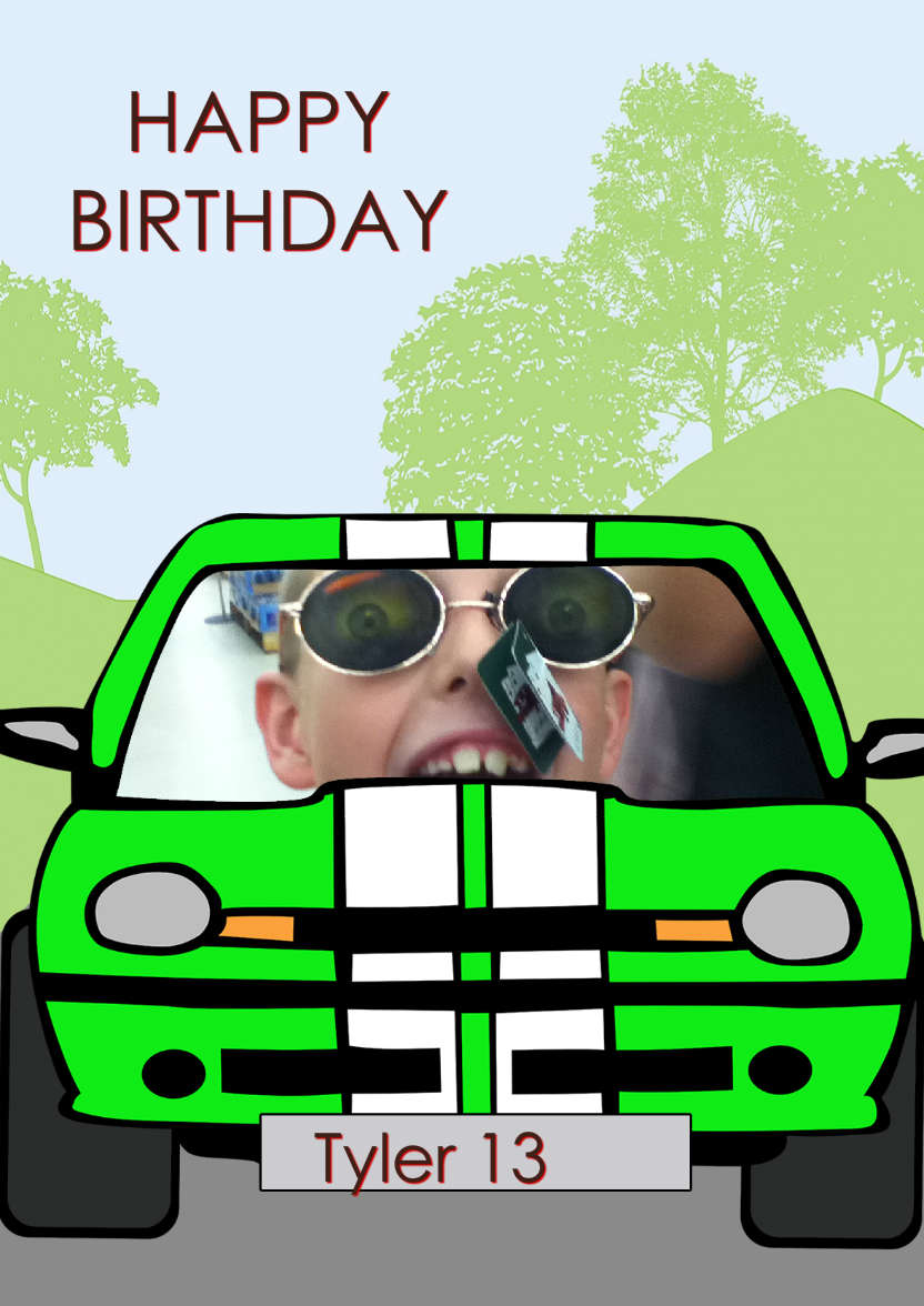 Boy Racer - card made with Crafty Bob's Card Creator