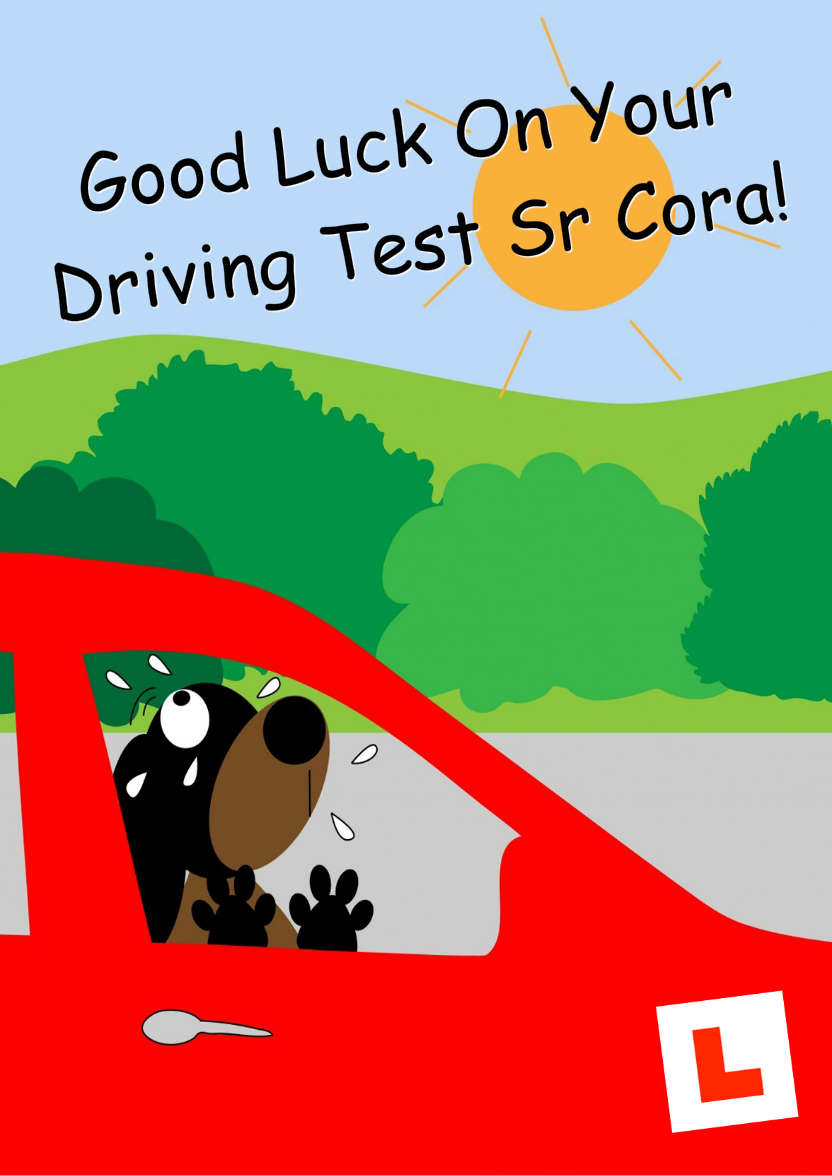 Good Luck Driving Test Card - card made with Crafty Bob's Card Creator