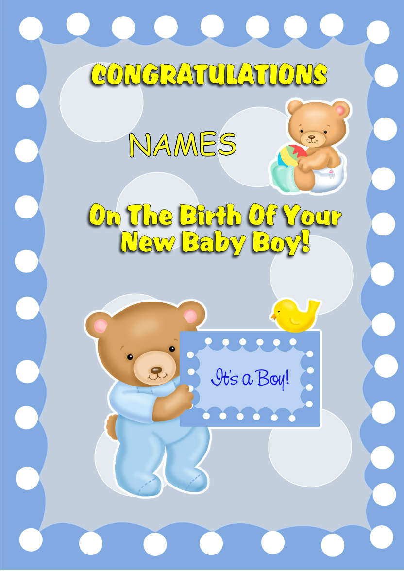 Baby Boy - card made with Crafty Bob's Card Creator