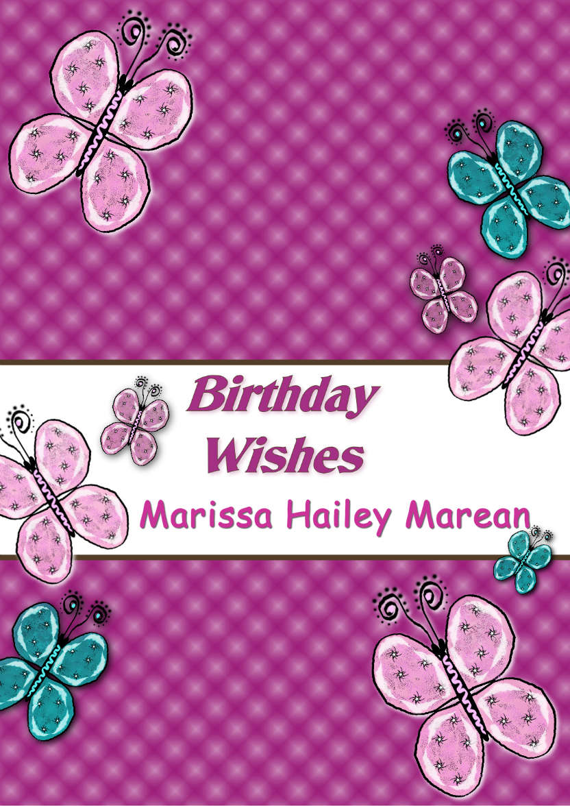 Beautiful Butterflies Birthday Card - card made with Crafty Bob's Card Creator