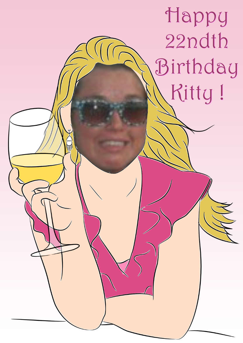 Cheers! Female Birthday Photo Card - card made with Crafty Bob's Card Creator