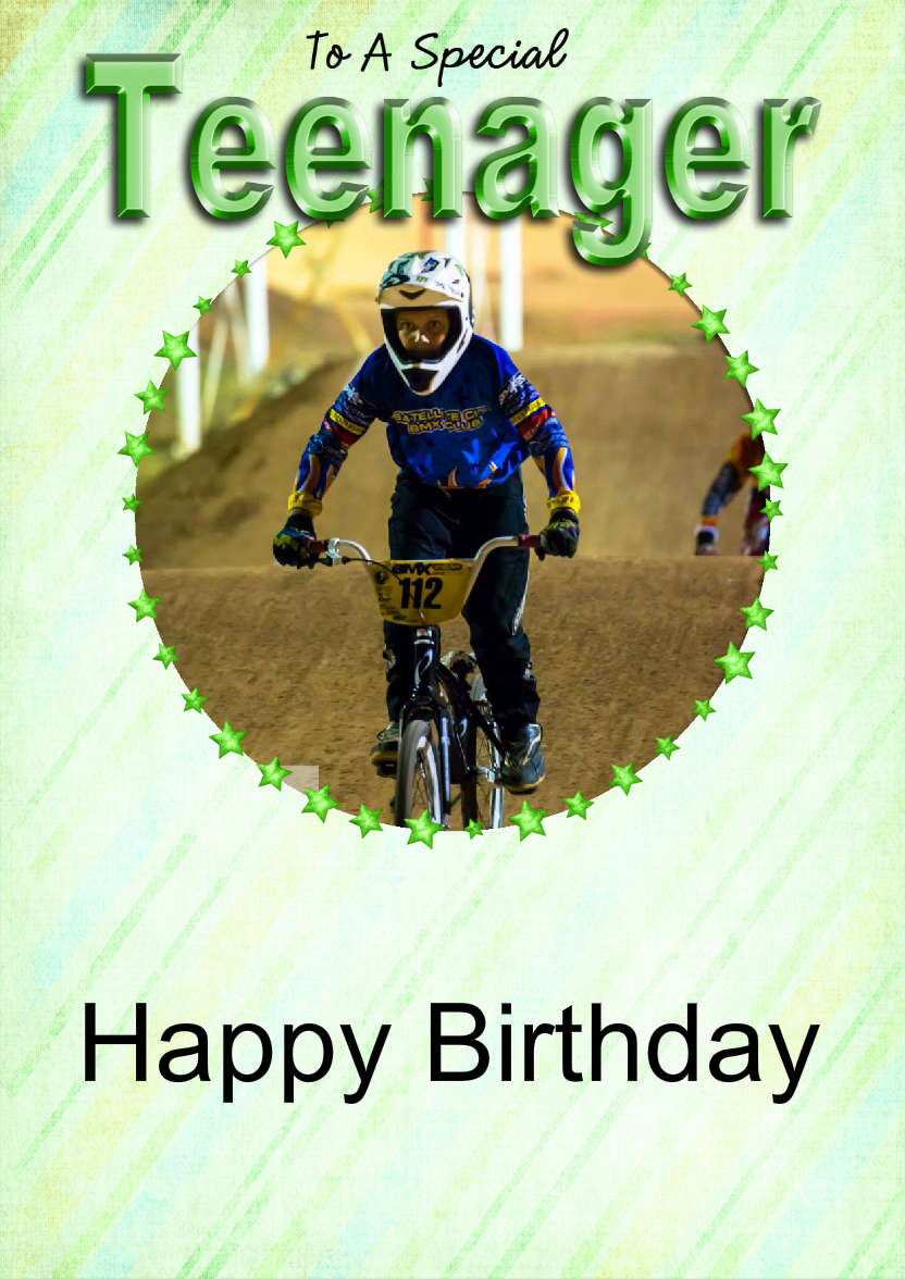 Special Teenager Card Boy - card made with Crafty Bob's Card Creator
