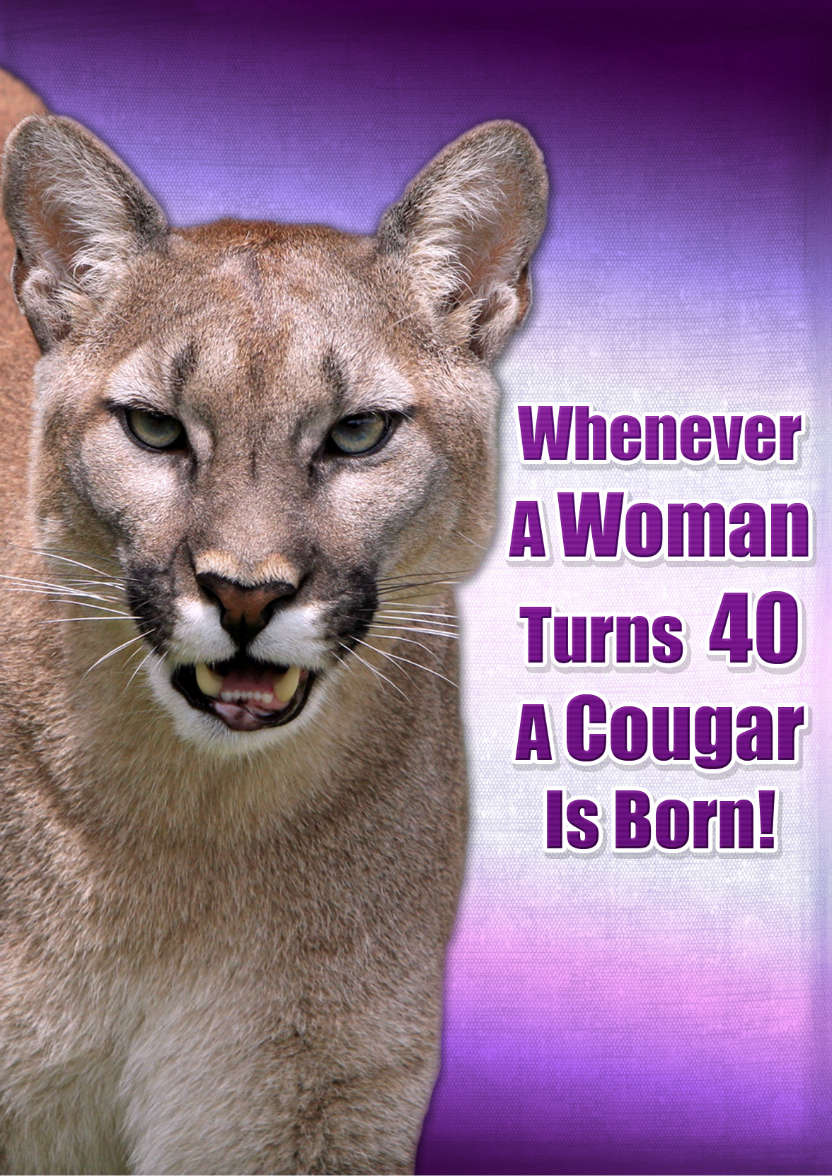 Cougar Age 40 Card - card made with Crafty Bob's Card Creator