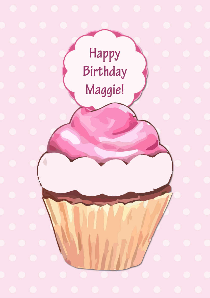 Birthday Cupcake - card made with Crafty Bob's Card Creator