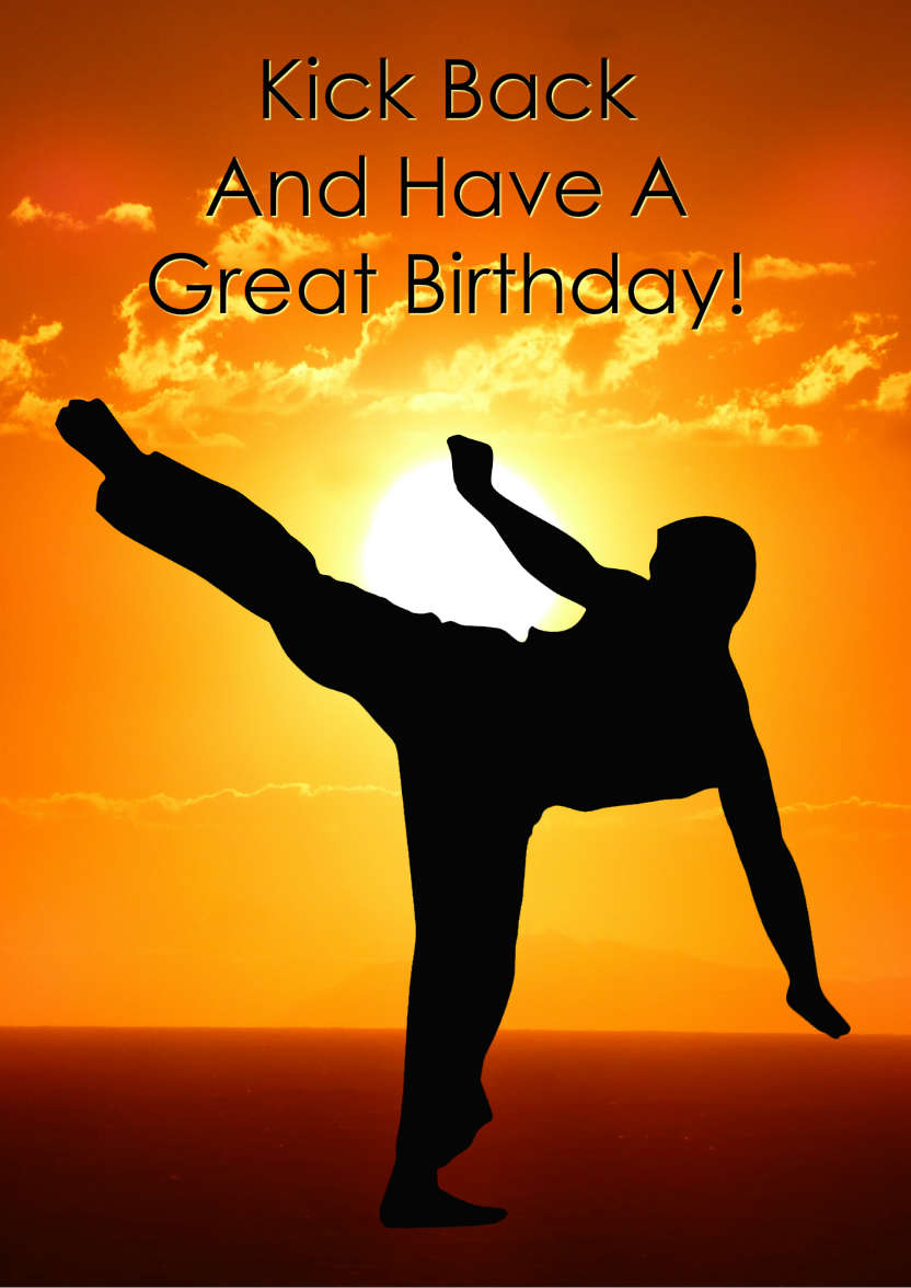 Sunset Karate Card - card made with Crafty Bob's Card Creator