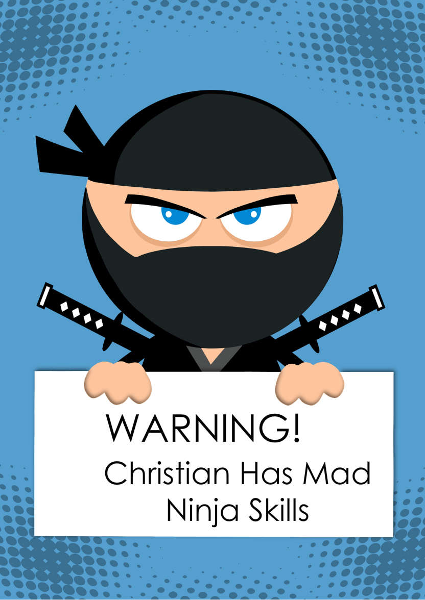 Ninja Warrior Card - card made with Crafty Bob's Card Creator
