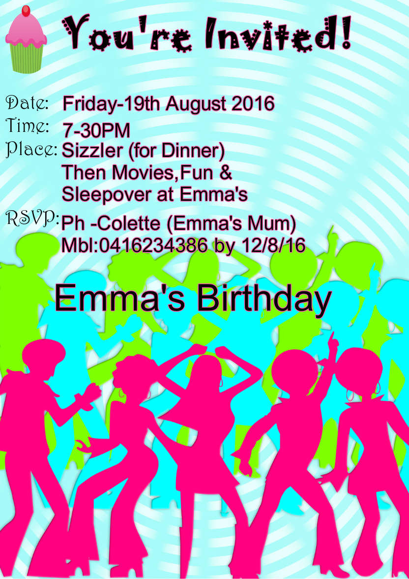 It's Party Time Invitation - card made with Crafty Bob's Card Creator