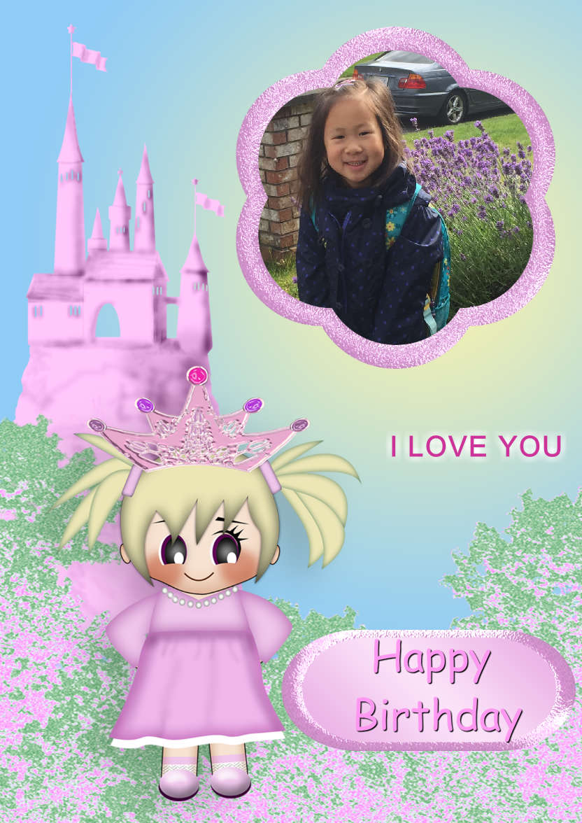 Little Princess - card made with Crafty Bob's Card Creator