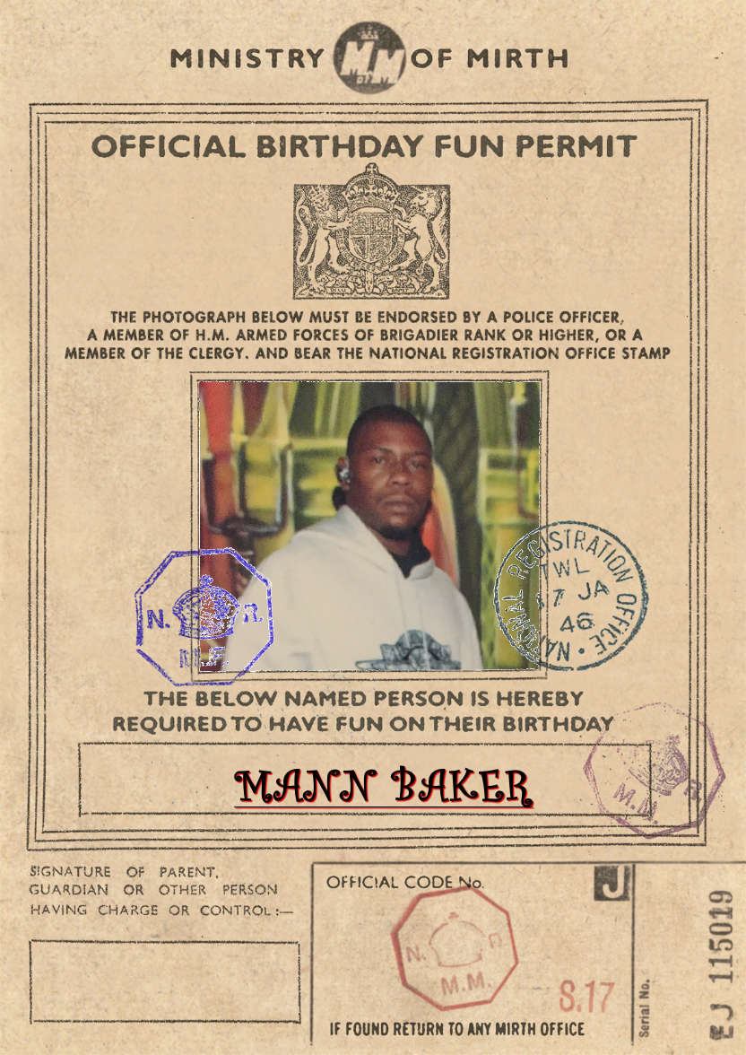 Birthday Fun Permit - card made with Crafty Bob's Card Creator