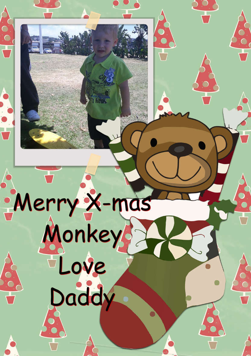 Baby's First Christmas Stocking - card made with Crafty Bob's Card Creator