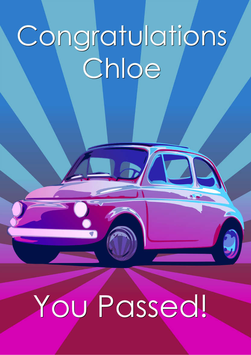 New Driver Card - card made with Crafty Bob's Card Creator